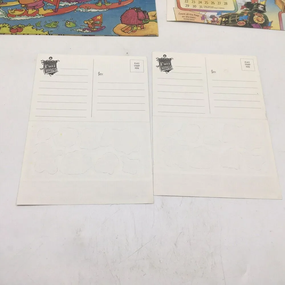 McDonald McDonaldLand Fun Times 1990s Calendar Fold Out Paper Poster + Postcards